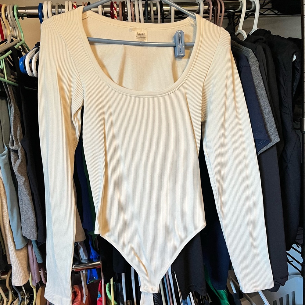 Sunday Best Ribbed Ivory Bodysuit